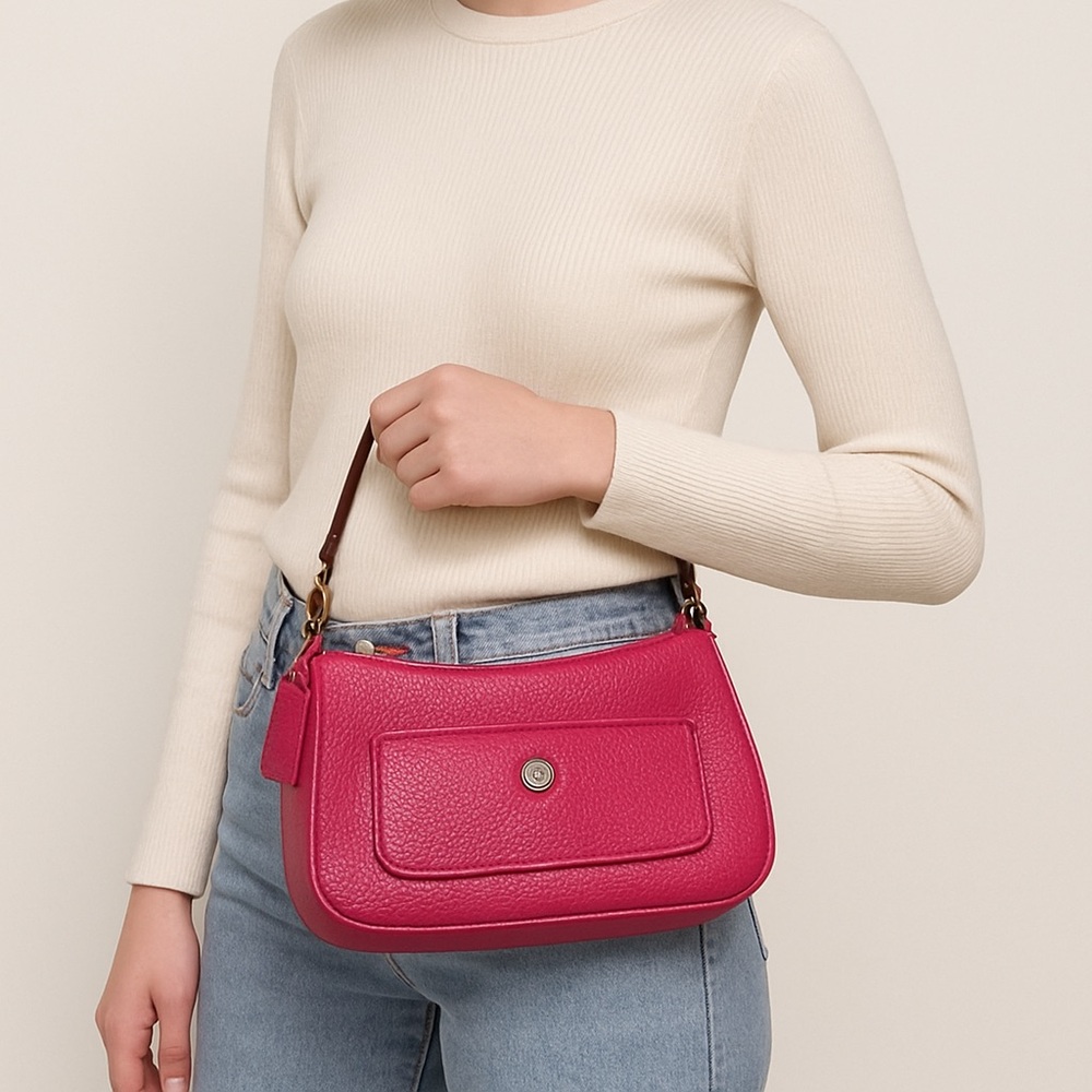 Super cute EUC Pink Leather Chelsea Coach Shoulder Bag - Picture 7 of 7